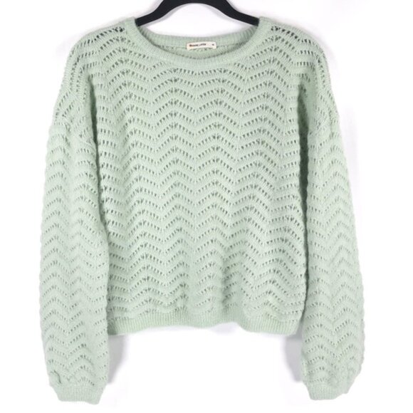 MARINE LAYER ALPACA WOOL Blend Ruby Pointelle Knit...
